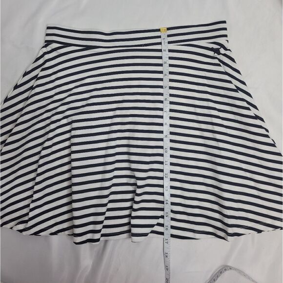 VS‎ PINK striped skirt black and white skater elastic waist L - Picture 6 of 7